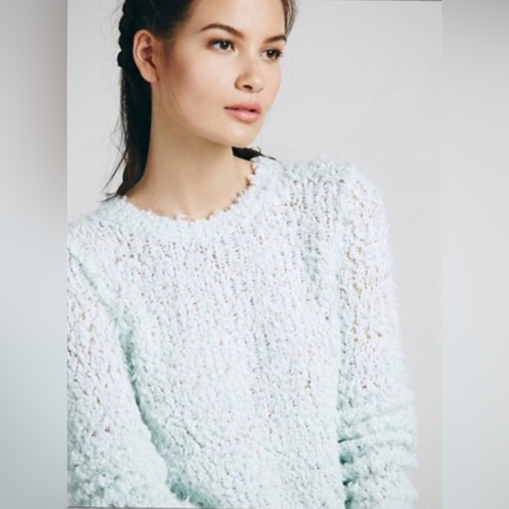 Free People Cozy September Song Sweater in Mint